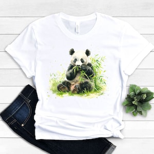 Maglietta Panda gigante: Maglietta Panda che mangia bambù
