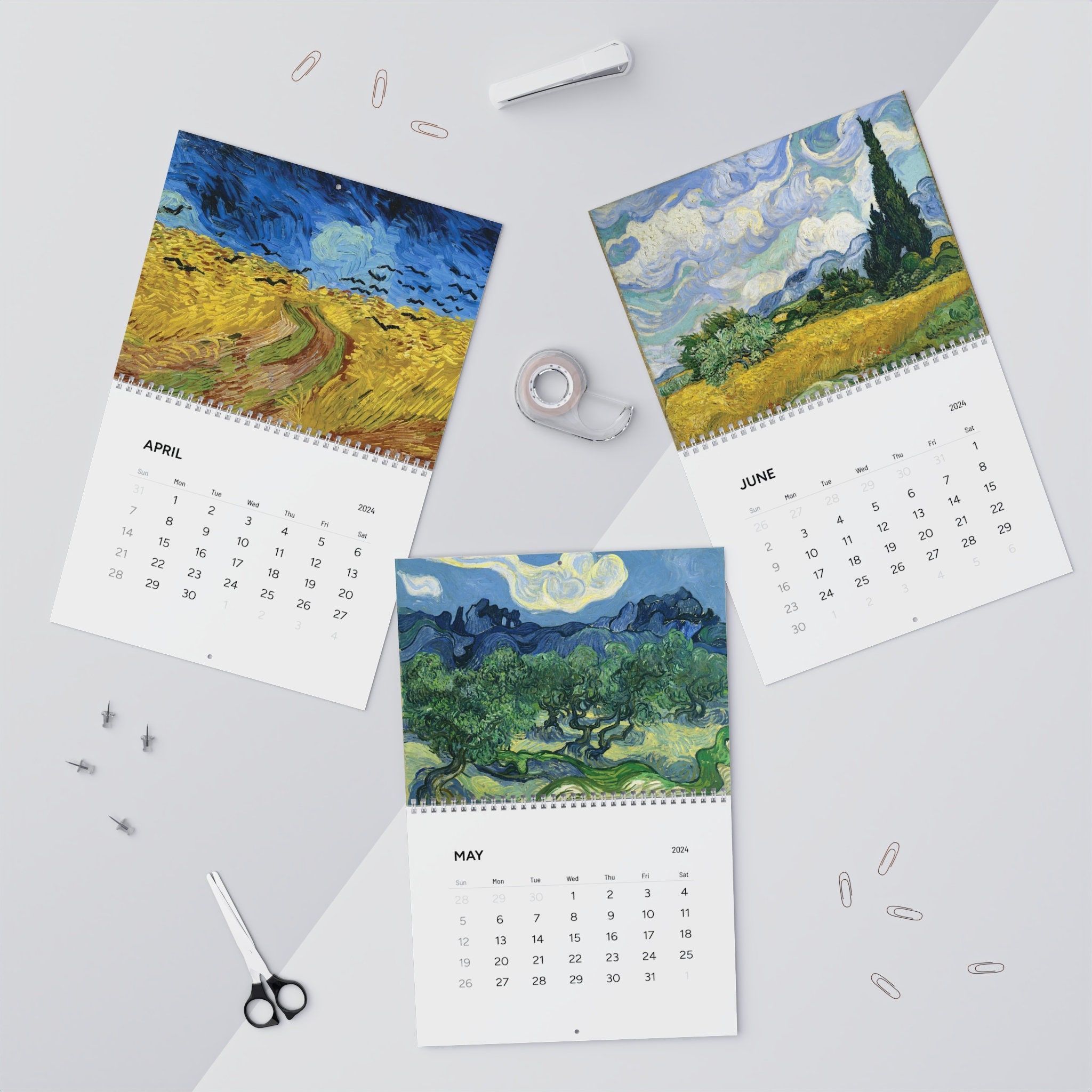 Vincent Van Gogh Wall Calendar 2024, Monthly 2024 Calendar, Wall Decor