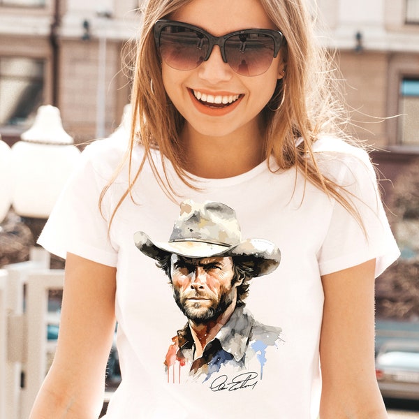 Chemise Fan Art Clint Eastwood, T-shirt Le Bon, la Brute et le Truand, T-shirt Clint Eastwood, Cadeau spaghetti pour amateur de western, Cadeau pour papa