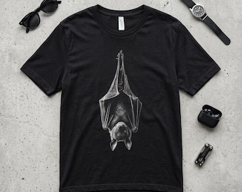 Camiseta Morcego Vampiro de Cabeça para Baixo: Camiseta assustadora de Halloween, presente perfeito para fãs góticos.