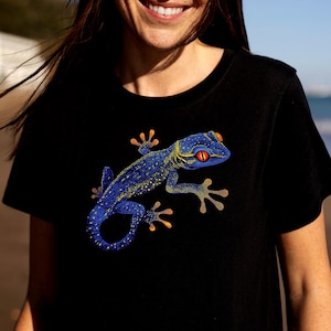 Gecko Unisex Tee, Lizard Graphic T-Shirt, Pet Reptile Lover Gift, Lizard Shirt, Cute Gecko Shirt, Gecko Mom Top