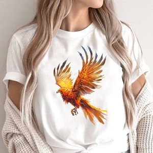 Phoenix Rising T-Shirt: Mythical Bird Tee, Inspirational Gift