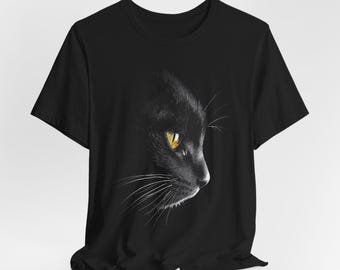 T-shirt Noir G21 Motif « Chat Rebelle » - Taille 10, Manches Courtes, Occasion Très Bon état