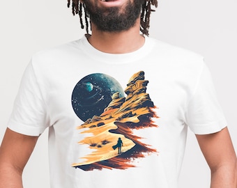 Sci-Fi Desert Planet Fan Art Shirt, Book Lovers Gift, Unisex Retro Sci-Fi T-Shirt