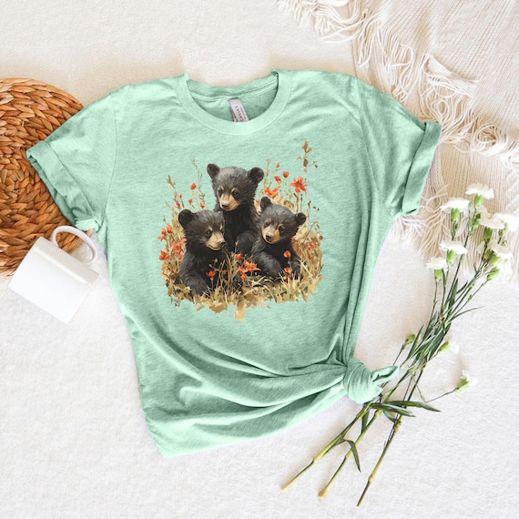 Bear Cubs Graphic T-Shirt, Wildlife Lover Gift