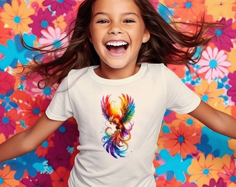 Phoenix Rising Girls' T-shirt, Inspirational Graphic Tee