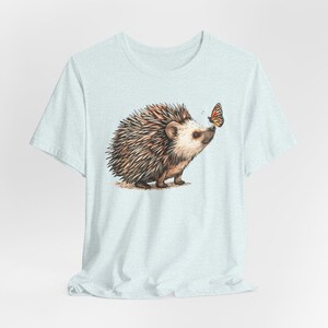 Hedgehog and Butterfly T-Shirt, Nature Women's Tee image 10