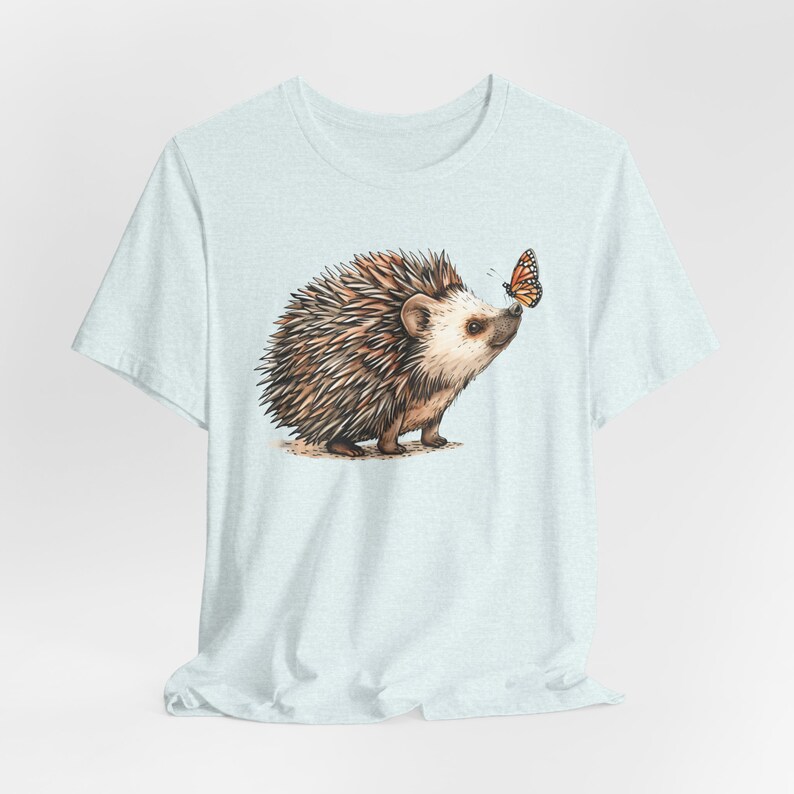 Hedgehog and Butterfly T-Shirt, Nature Women's Tee image 10