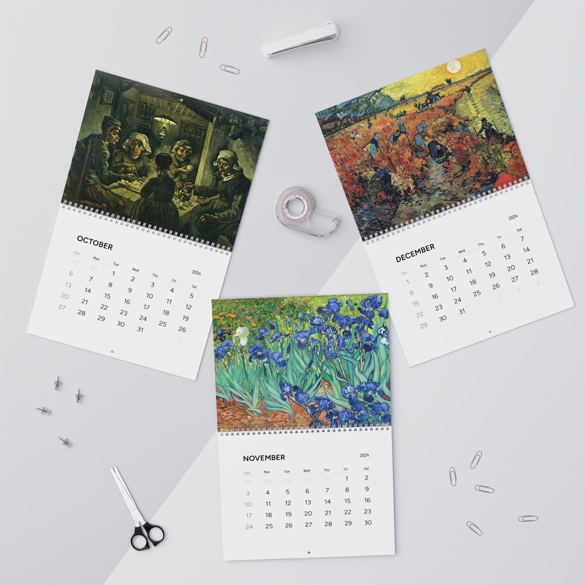 Vincent Van Gogh Wall Calendar 2024, Monthly 2024 Calendar, Wall Decor