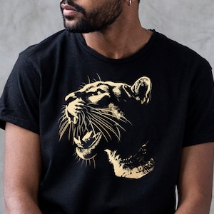 Roaring Puma Tee, Unisex Big Cat Shirt, Mountain Lion T-shirt, Cougar Lover Gift, Wild Animal Tee, National Parks Gift, Panther Tee Shirt