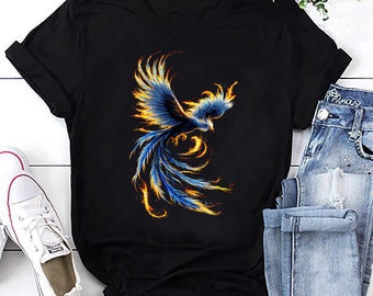 Soaring Phoenix T-Shirt: Fantasy Bird Graphic Tee