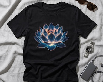 Camiseta Flor de Lótus Luminosa: Camiseta Unissex para Meditação, Presente Espiritual para Yoga