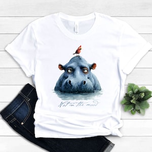 Lustiges Nilpferd T-Shirt: Nicht in der Stimmung Introvert Tee