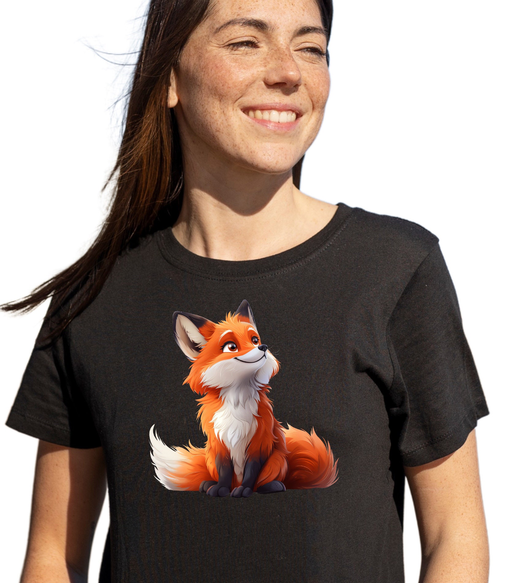 Donna Y2K Animal Fox Stampata Maglietta Casual Manica Corta