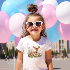 Floral Baby Deer Toddler Shirt: Woodland Nature Graphic Tee