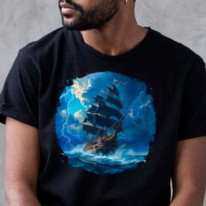 Pirate Ship Tee, Ghost Ship Shirt, Sailing Ship T-Shirt, Sailor Gift, Sailing Tee, Boat Owner Shirt, Unisex Nautical Shirt, Sea Lover Gift