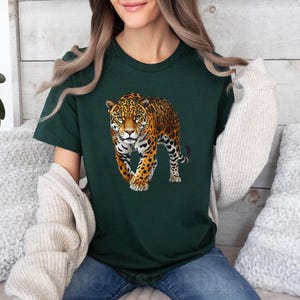 Jaguar Unisex T-Shirt, Tierliebhaber Shirt, Safari Wildtier Geschenk, Wildtier T-shirt, Dschungeltier Shirt, Großkatzenliebhaber Geschenk, Panther, Leopard