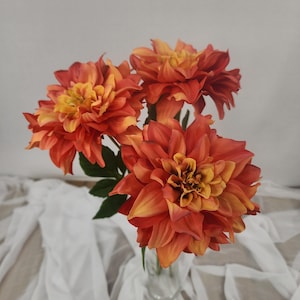 Rust Dahlia Silk Touch- Realistic Artificial Flowers