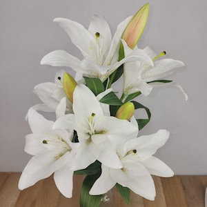 White Oriental Lily  - Realistic Artificial Flowers