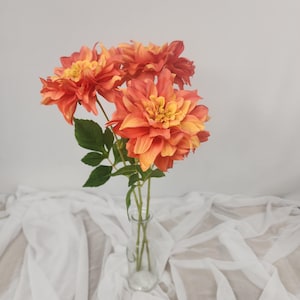 Rust Dahlia Silk Touch- Realistic Artificial Flowers