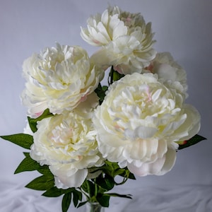 White Peony Large Bloom - Realistic Artificial Flowers