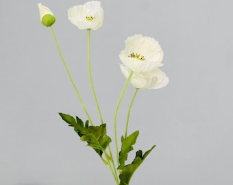 White Poppies - Realistic Artificial Flowers