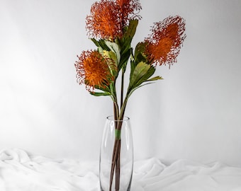 Leucospermum arancione bruciato - Fiori artificiali realistici