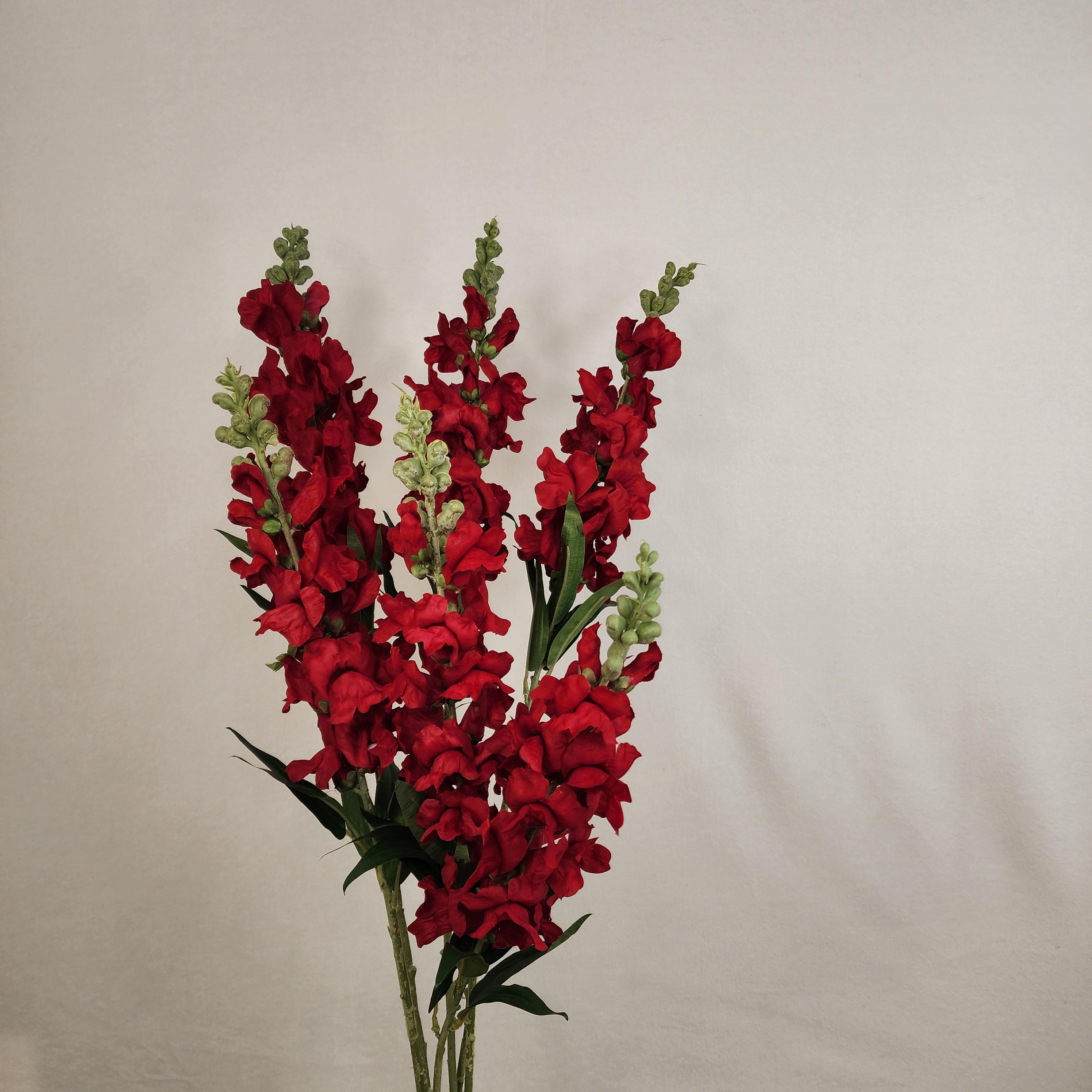 Red Snapdragon Artificial Soft Touch Silk Flowers - Realistic ...