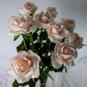 Light Pink Real Touch Open Bloom Rose - Realistic Artficial Flowers