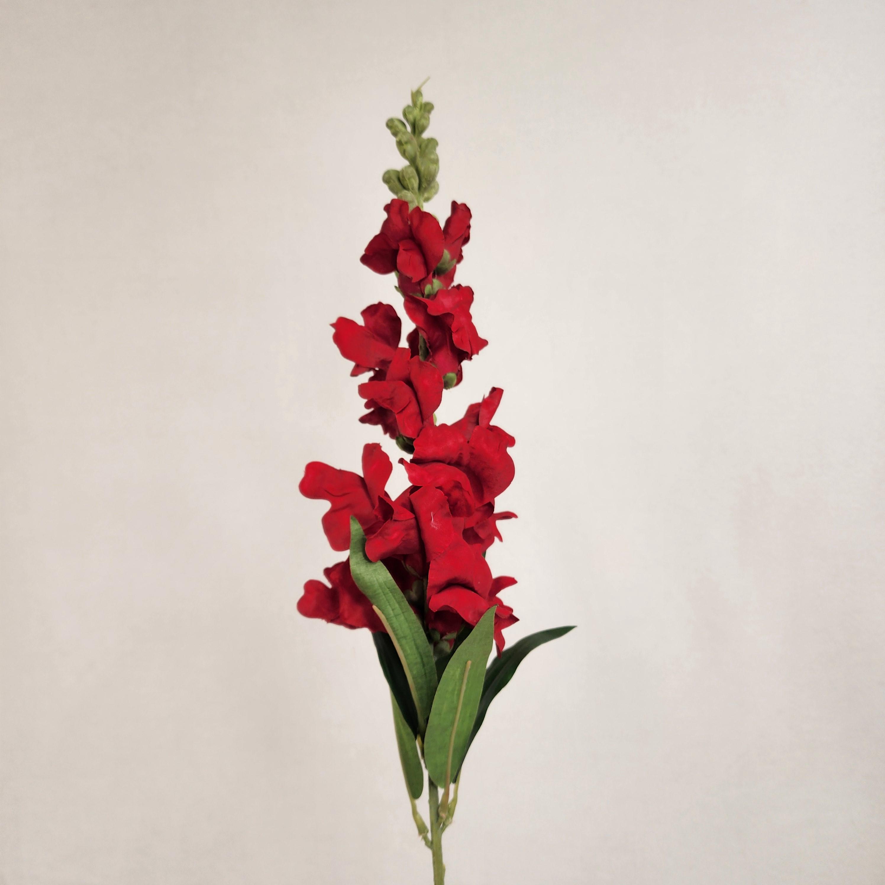 Red Snapdragon Artificial Soft Touch Silk Flowers - Realistic ...