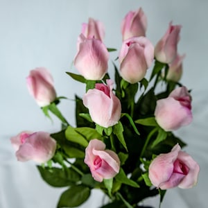 Pink Ice Real Touch Rose Bud -Realistic Artificial Flowers