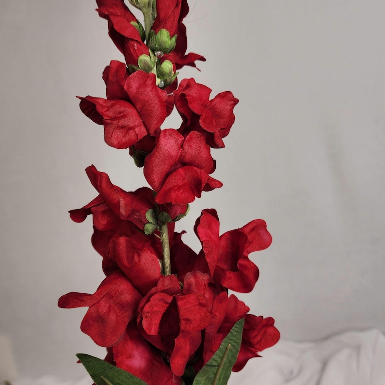 Red Snapdragon Artificial Soft Touch Silk Flowers - Realistic ...