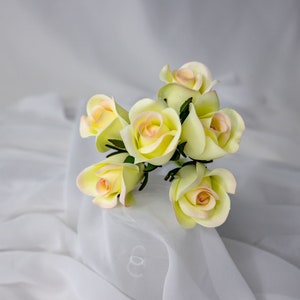 White / Pink Velveteen Bud - Realistic Artficial Flowers