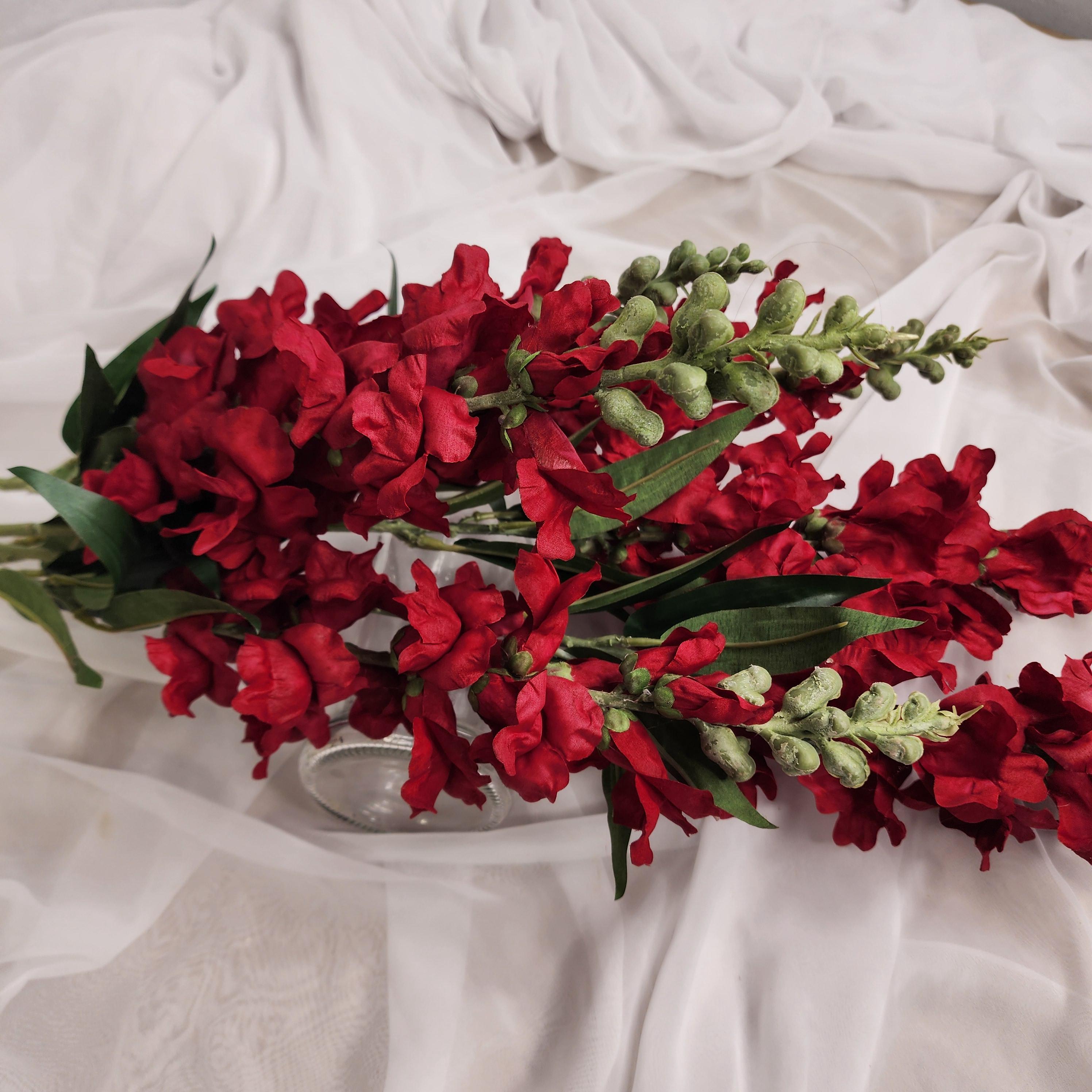 Red Snapdragon Artificial Soft Touch Silk Flowers - Realistic ...