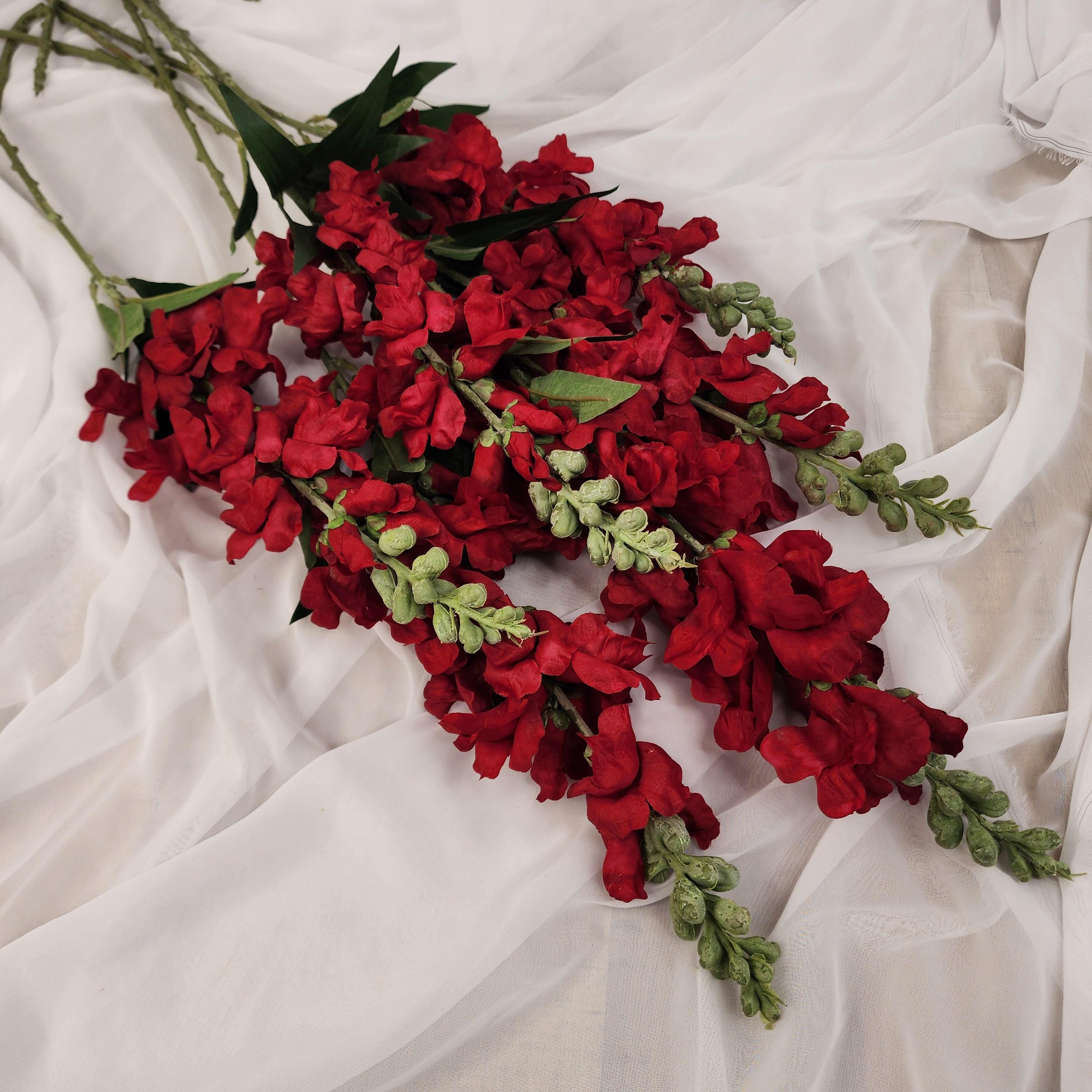 Red Snapdragon Artificial Soft Touch Silk Flowers - Realistic ...