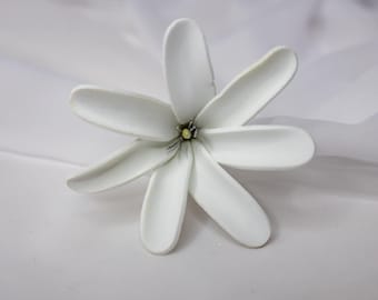 Confezione da 6 fiori di gardenia tahitiana, finta gardenia bianca, fiori artificiali per capelli da sposa e decorazioni per torte