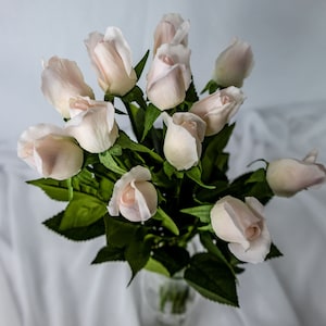 Light Pink Real Touch Rose Bud -Realistic Artificial Flowers