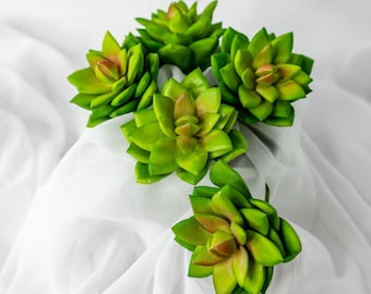 Rosette Lotus Succulent 6 Pack, Artificial Succulent Plants, Faux Greenery Decor