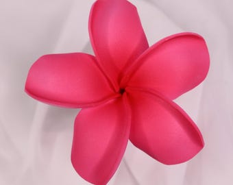 Pink Frangipani – Real Touch Artificial Flower 8.5cm with Wire Stem | Tropical Faux Bloom for Wedding, Event & Home Decor