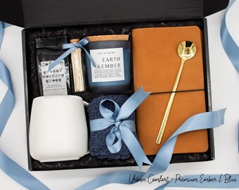 Comfort Gift Box for Men: Coffee, Candle & Notebook. Father's Day, Birthday, Thank You Gifts