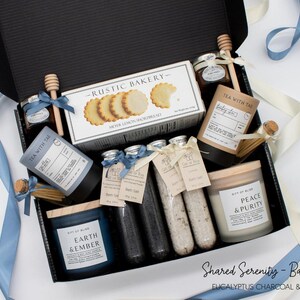Couples Spa Gift Basket: Bath Salts, Candles, Treats. Anniversary, Valentines, Honeymoon, Newlywed, Romantic Presents