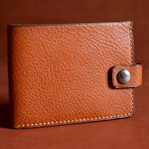 Cartera de piel italiana de plena flor. Artículos de cuero francés hechos a mano. Cartera de cuero hecha a mano en Francia.