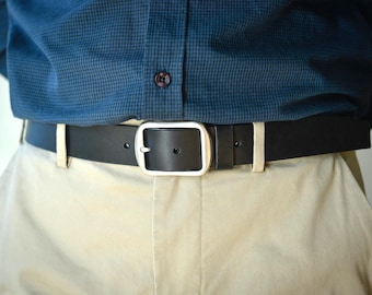 35mm Unisex Leather Belt | Handcrafted in Brown, Black, Blue and Camel | Superior Quality