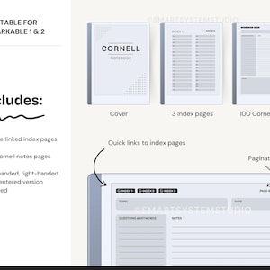 Cornell Notes Digital Notebook for Remarkable 2 | Note Taking Template ...