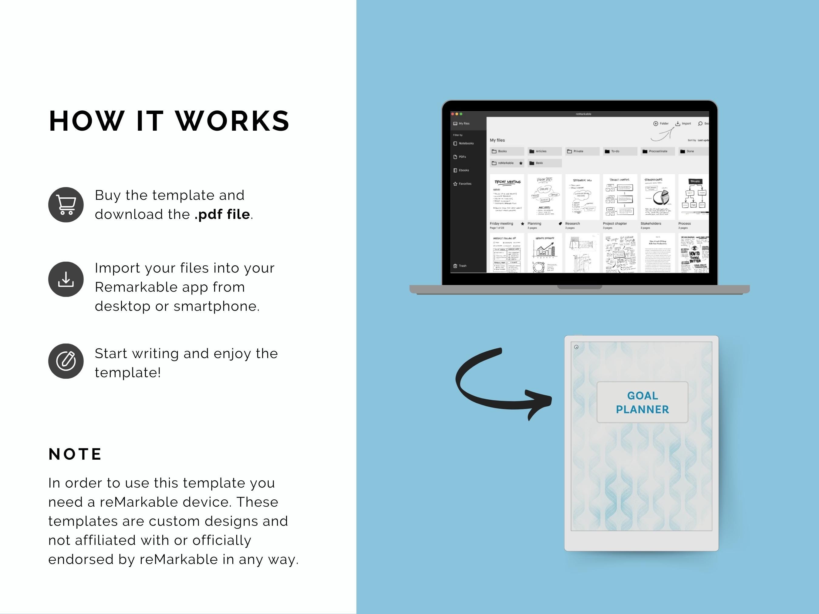 Digital Goal Planner for Remarkable Paper Pro | Undated Tracker 2025/ ...