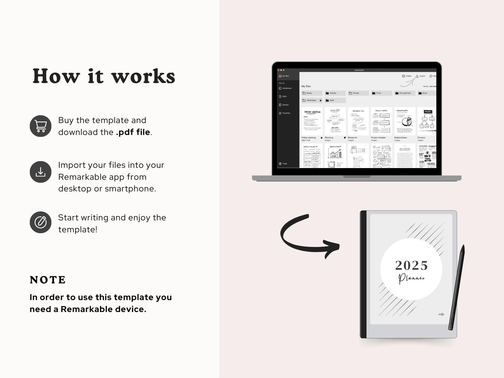 Remarkable 2025 Calendar & Weekly Planner | Weekly, Monthly and Yearly ...