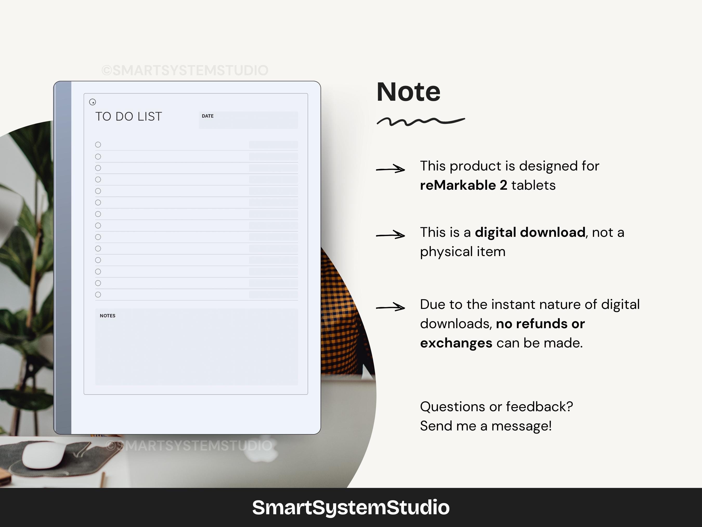 To Do List Template for Remarkable 2, Checklist With Notes and Labels ...