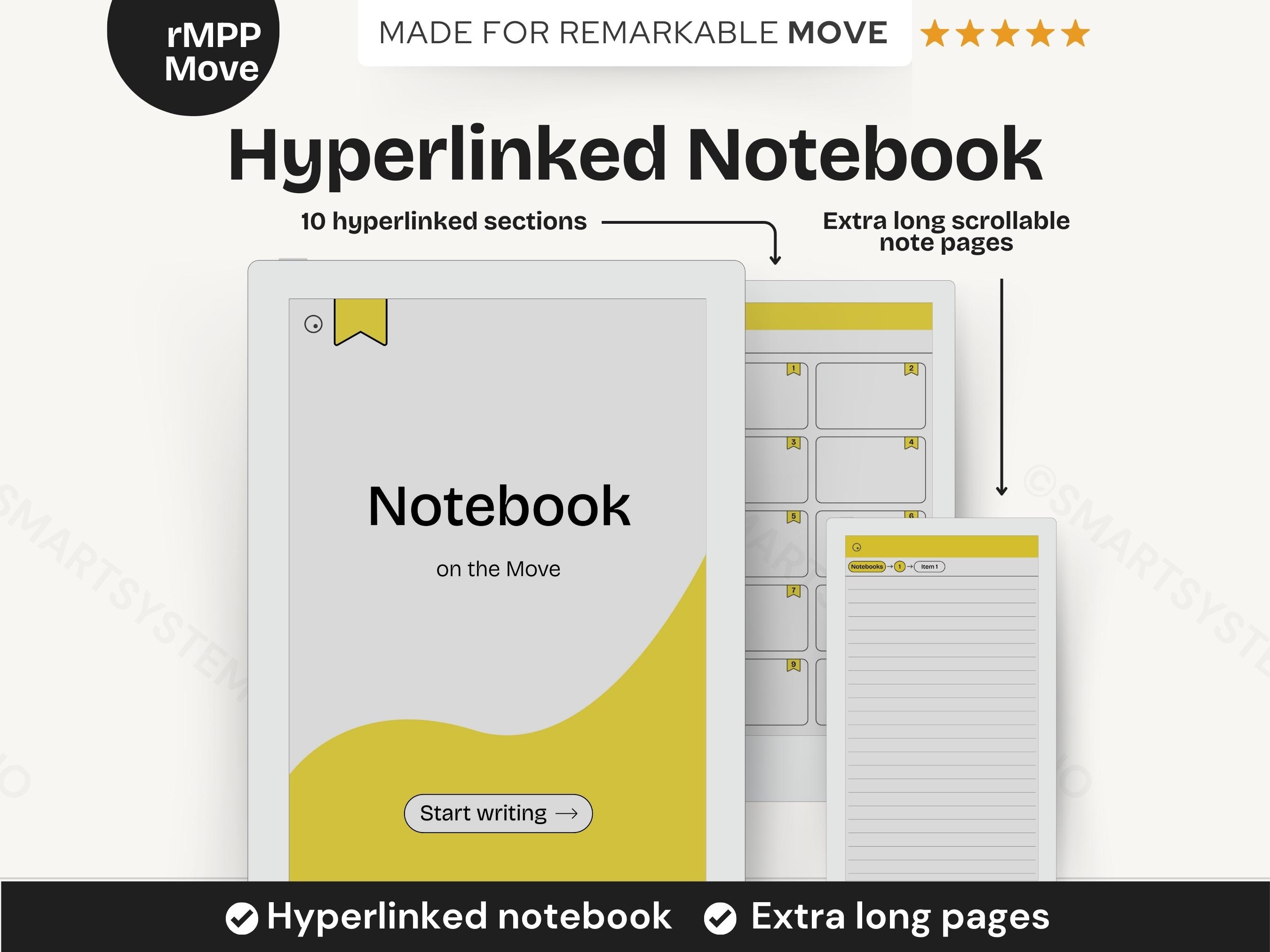 Notebook Template for Remarkable Paper Pro Move | Minimalist ...