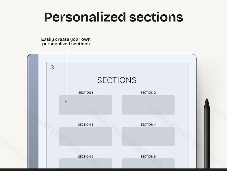 Multi-sectioned Medium Lined Notebook Template for Remarkable 2 & Paper ...