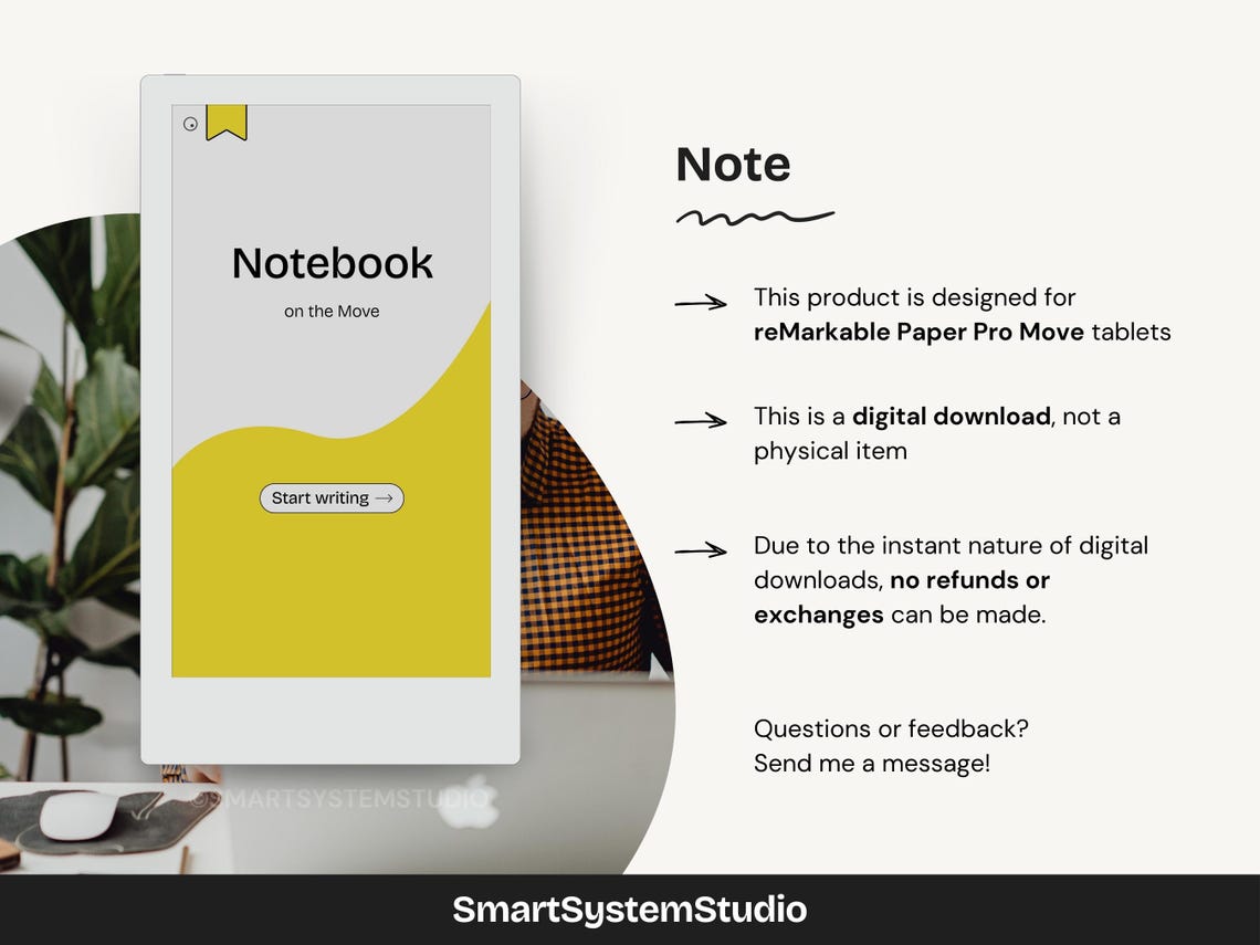 Notebook Template for Remarkable Paper Pro Move | Minimalist ...